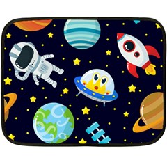 Space Seamless Pattern Fleece Blanket (mini) by Vaneshart