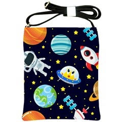 Space Seamless Pattern Shoulder Sling Bag by Vaneshart