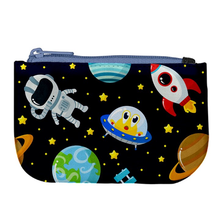 Space Seamless Pattern Large Coin Purse