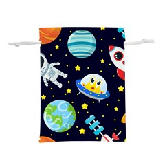 Space Seamless Pattern Lightweight Drawstring Pouch (s) by Vaneshart