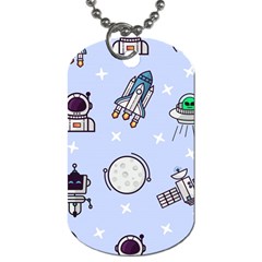 Seamless Pattern With Space Theme Dog Tag (one Side) by Vaneshart