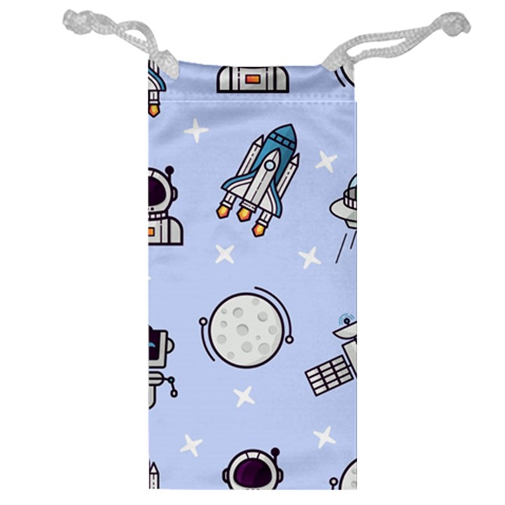 Seamless Pattern With Space Theme Jewelry Bag