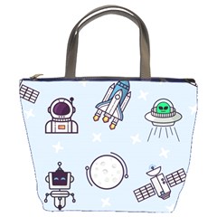 Seamless Pattern With Space Theme Bucket Bag by Vaneshart