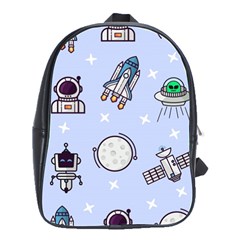 Seamless Pattern With Space Theme School Bag (large) by Vaneshart