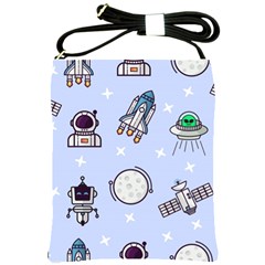 Seamless Pattern With Space Theme Shoulder Sling Bag by Vaneshart