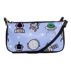 Seamless Pattern With Space Theme Shoulder Clutch Bag by Vaneshart