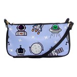 Seamless Pattern With Space Theme Shoulder Clutch Bag Front