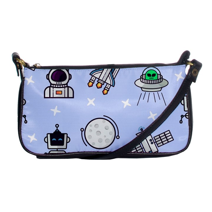 Seamless Pattern With Space Theme Shoulder Clutch Bag