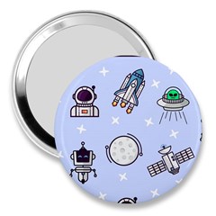 Seamless Pattern With Space Theme 3  Handbag Mirrors by Vaneshart