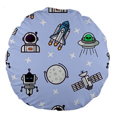 Seamless Pattern With Space Theme Large 18  Premium Round Cushions by Vaneshart