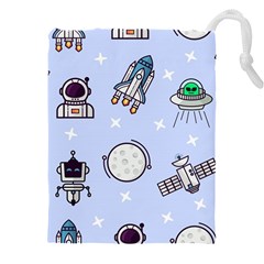 Seamless Pattern With Space Theme Drawstring Pouch (5xl) by Vaneshart