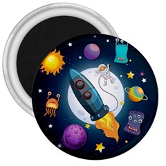 Spaceship Astronaut Space 3  Magnets by Vaneshart