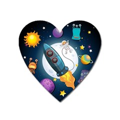 Spaceship Astronaut Space Heart Magnet by Vaneshart