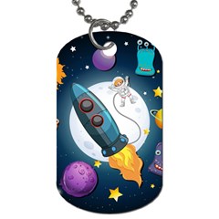 Spaceship Astronaut Space Dog Tag (two Sides) by Vaneshart