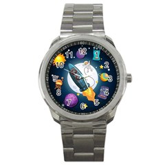 Spaceship Astronaut Space Sport Metal Watch by Vaneshart