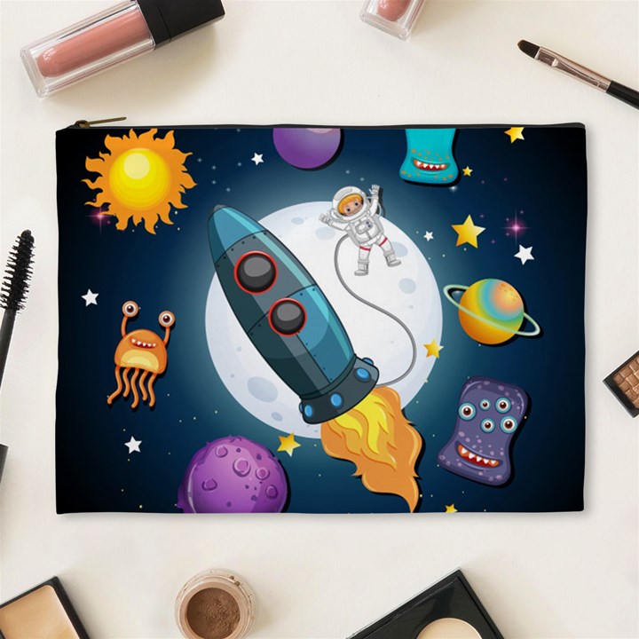 Spaceship Astronaut Space Cosmetic Bag (XL)