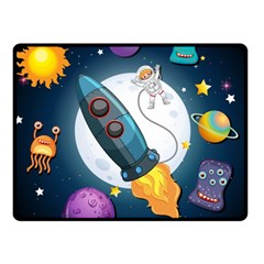 Spaceship Astronaut Space Fleece Blanket (small) by Vaneshart