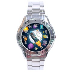 Spaceship Astronaut Space Stainless Steel Analogue Watch by Vaneshart