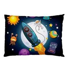 Spaceship Astronaut Space Pillow Case (two Sides) by Vaneshart