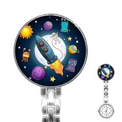 Spaceship Astronaut Space Stainless Steel Nurses Watch by Vaneshart