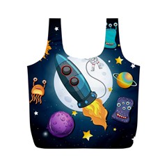 Spaceship Astronaut Space Full Print Recycle Bag (m) by Vaneshart