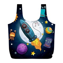 Spaceship Astronaut Space Full Print Recycle Bag (l) by Vaneshart