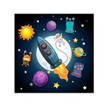 Spaceship Astronaut Space Small Satin Scarf (Square) Front