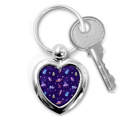 Space Seamless Pattern Key Chain (heart) by Vaneshart