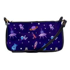 Space Seamless Pattern Shoulder Clutch Bag by Vaneshart