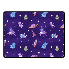 Space Seamless Pattern Double Sided Fleece Blanket (small)  by Vaneshart