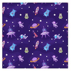 Space Seamless Pattern Large Satin Scarf (square) by Vaneshart