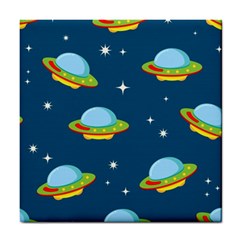 Seamless Pattern Ufo With Star Space Galaxy Background Tile Coaster