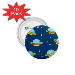 Seamless Pattern Ufo With Star Space Galaxy Background 1.75  Buttons (10 pack)