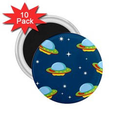 Seamless Pattern Ufo With Star Space Galaxy Background 2.25  Magnets (10 pack) 