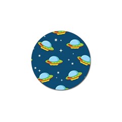 Seamless Pattern Ufo With Star Space Galaxy Background Golf Ball Marker