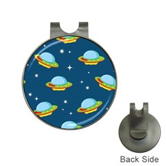 Seamless Pattern Ufo With Star Space Galaxy Background Hat Clips With Golf Markers by Vaneshart