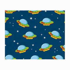 Seamless Pattern Ufo With Star Space Galaxy Background Small Glasses Cloth (2 Sides)