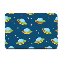 Seamless Pattern Ufo With Star Space Galaxy Background Small Doormat 