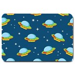 Seamless Pattern Ufo With Star Space Galaxy Background Large Doormat  30 x20  Door Mat