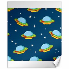 Seamless Pattern Ufo With Star Space Galaxy Background Canvas 11  x 14 