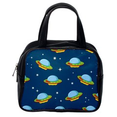 Seamless Pattern Ufo With Star Space Galaxy Background Classic Handbag (one Side) by Vaneshart