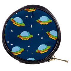 Seamless Pattern Ufo With Star Space Galaxy Background Mini Makeup Bag