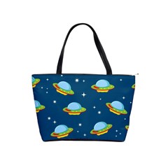 Seamless Pattern Ufo With Star Space Galaxy Background Classic Shoulder Handbag