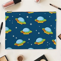 Seamless Pattern Ufo With Star Space Galaxy Background Cosmetic Bag (xl) by Vaneshart