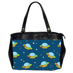 Seamless Pattern Ufo With Star Space Galaxy Background Oversize Office Handbag (2 Sides)