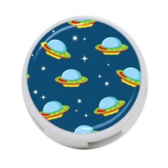 Seamless Pattern Ufo With Star Space Galaxy Background 4-Port USB Hub (One Side)