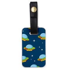 Seamless Pattern Ufo With Star Space Galaxy Background Luggage Tag (one side)