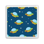 Seamless Pattern Ufo With Star Space Galaxy Background Memory Card Reader (Square) Front