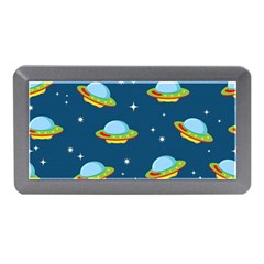 Seamless Pattern Ufo With Star Space Galaxy Background Memory Card Reader (Mini)