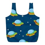 Seamless Pattern Ufo With Star Space Galaxy Background Full Print Recycle Bag (L) Front